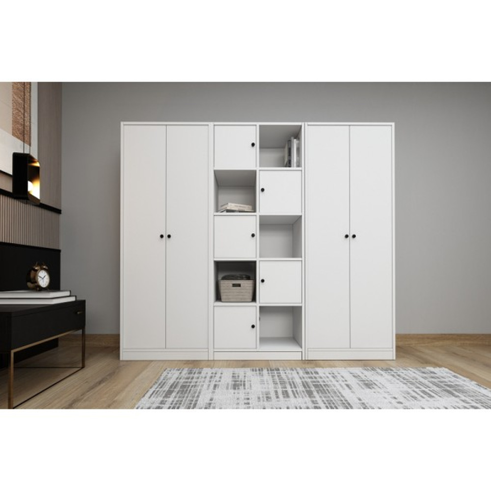 Nettrends 4 Kapili Askilikli Rafli Giysi Dolabi Gardrop Beyaz 200 cm G-YD-1061-Ç Gardrop & Dolap Fiyatı