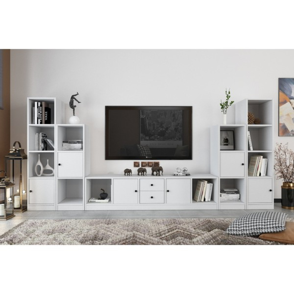 Nettrends Altı Kapaklı Iki Çekmeceli Tv Ünitesi Beyaz 295 cm TV-1241-Ç Tv Ünitesi / Sehpası Fiyatı
