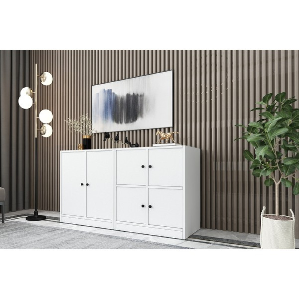 Nettrends Dolapli Konsol Beyaz 130 cm KNS-1039-Ç Konsol Mobilya Fiyatı