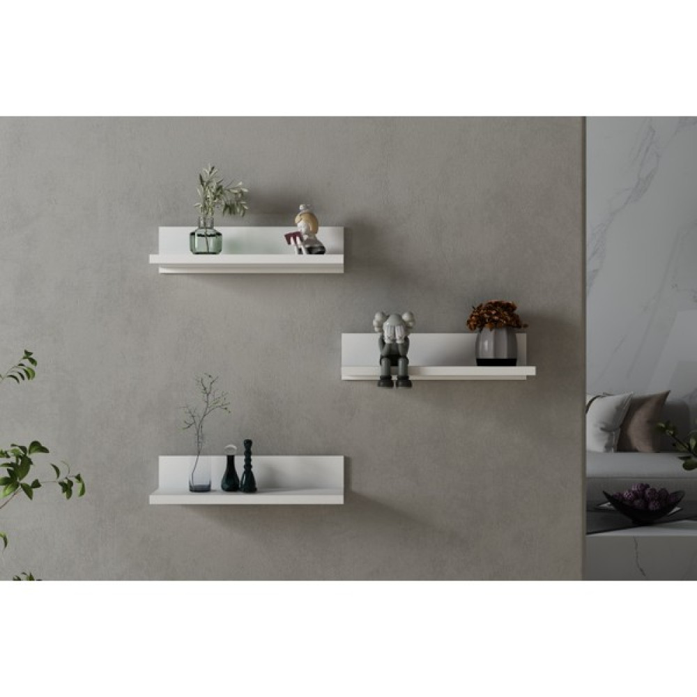Nettrends Rubi Duvar Rafı Beyaz 40 cm 3'lü Set Kitaplık - Duvar Rafı & CD / DVD Rafı Fiyatı