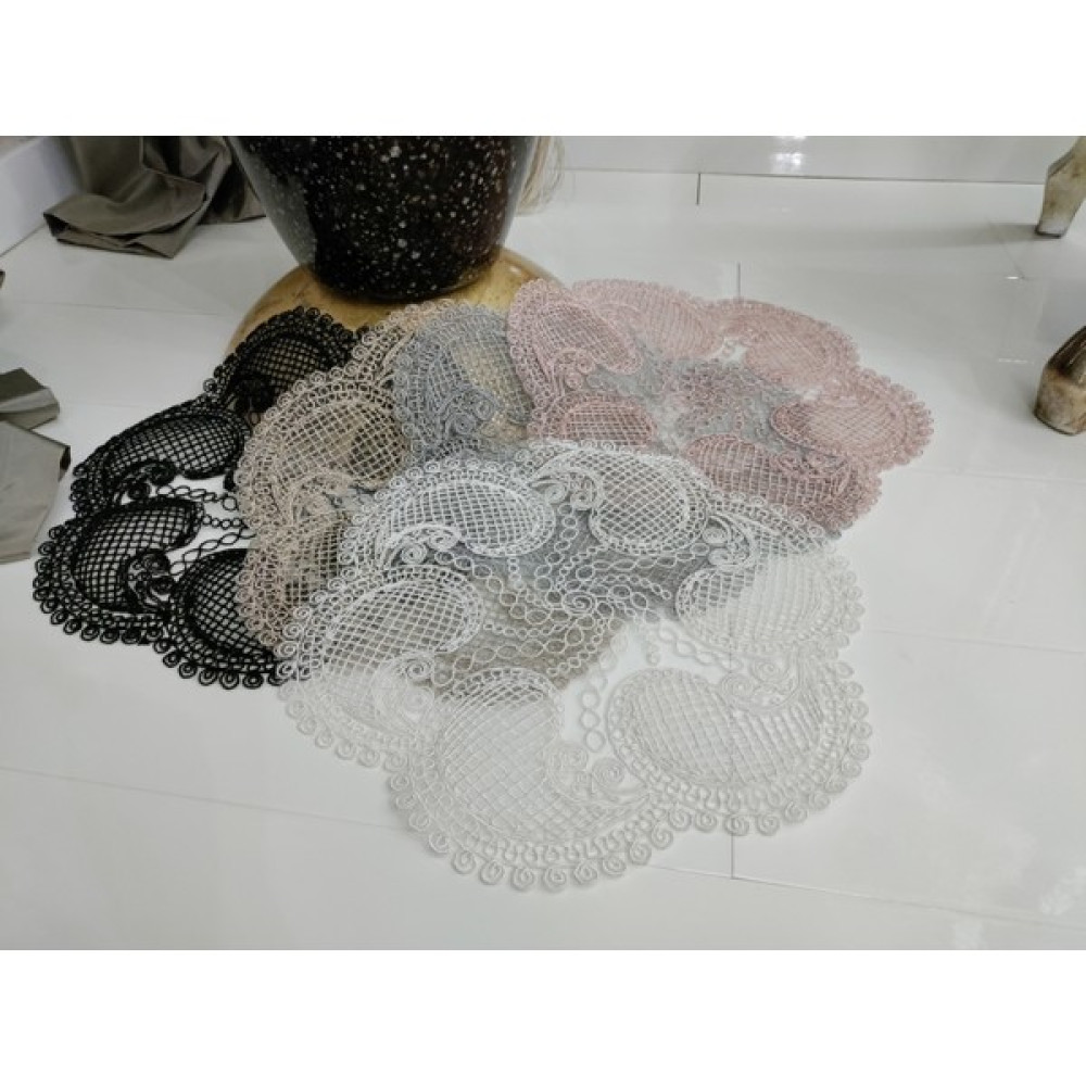 Neu Bella Home Neubella Home Amerikan Servis Özel Nakış Tasarım Supla Damla Masa Ve Sunum Takımı Çeyizlik Gri - 40 x 40 cm Amerikan Servis Fiyatı