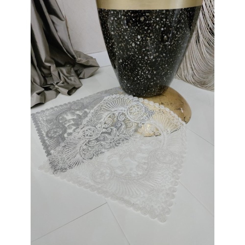 Neu Bella Home Neubella Home Amerikan Servis Özel Nakış Tasarım Supla Girdap Masa Ve Sunum Takımı Çeyizlik Krem - 40 x 40 cm - Açık Krem Amerikan Servis Fiyatı