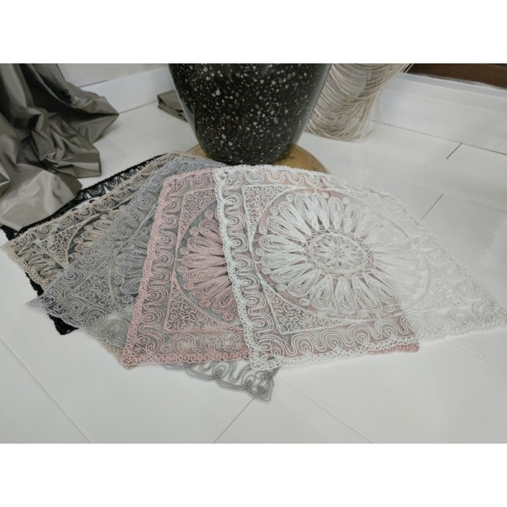 Neu Bella Home Neubella Home Amerikan Servis Özel Nakış Tasarım Supla Güneş Masa Ve Sunum Takımı Çeyizlik Pudra - 40 x 40 cm Amerikan Servis Fiyatı