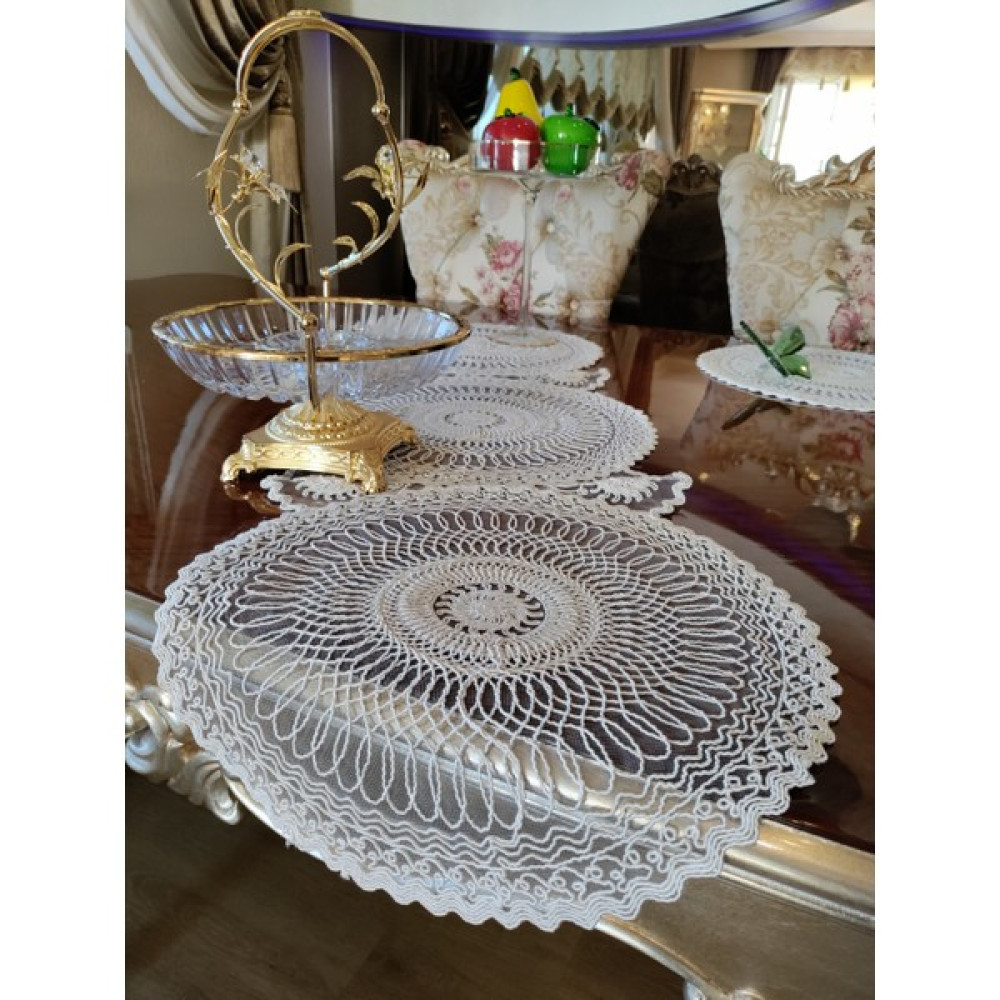 Neu Bella Home Neubella Home Amerikan Servis Supla Ve Runner Seti 6 Kişilik Ahtapot Set Masa Ve Sunum Takımı Çeyizlik Krem - 110 x 40 cm - Açık Krem Amerikan Servis Fiyatı