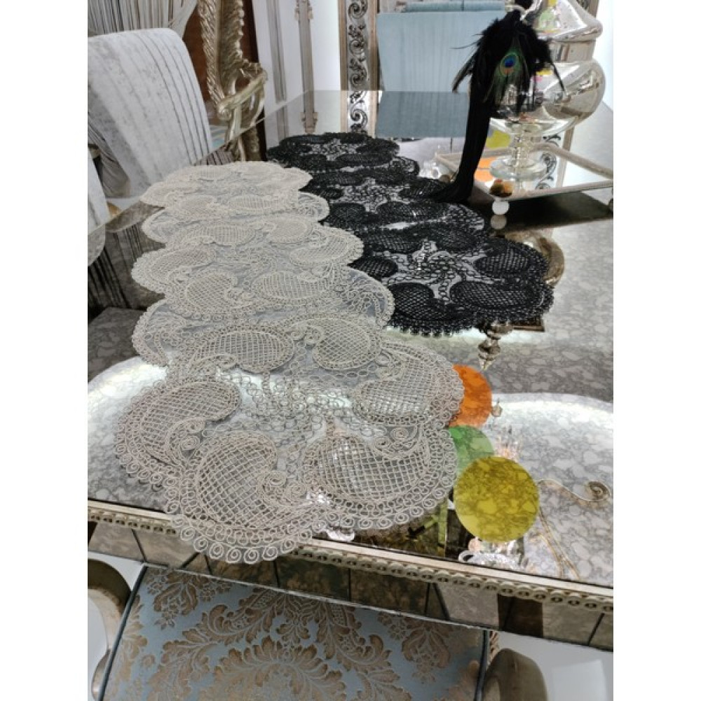 Neu Bella Home Neubella Home Amerikan Servis Supla Ve Runner Seti 6 Kişilik Damla Set Masa Ve Sunum Takımı Çeyizlik Kapiçino - 110 x 40 cm Amerikan Servis Fiyatı