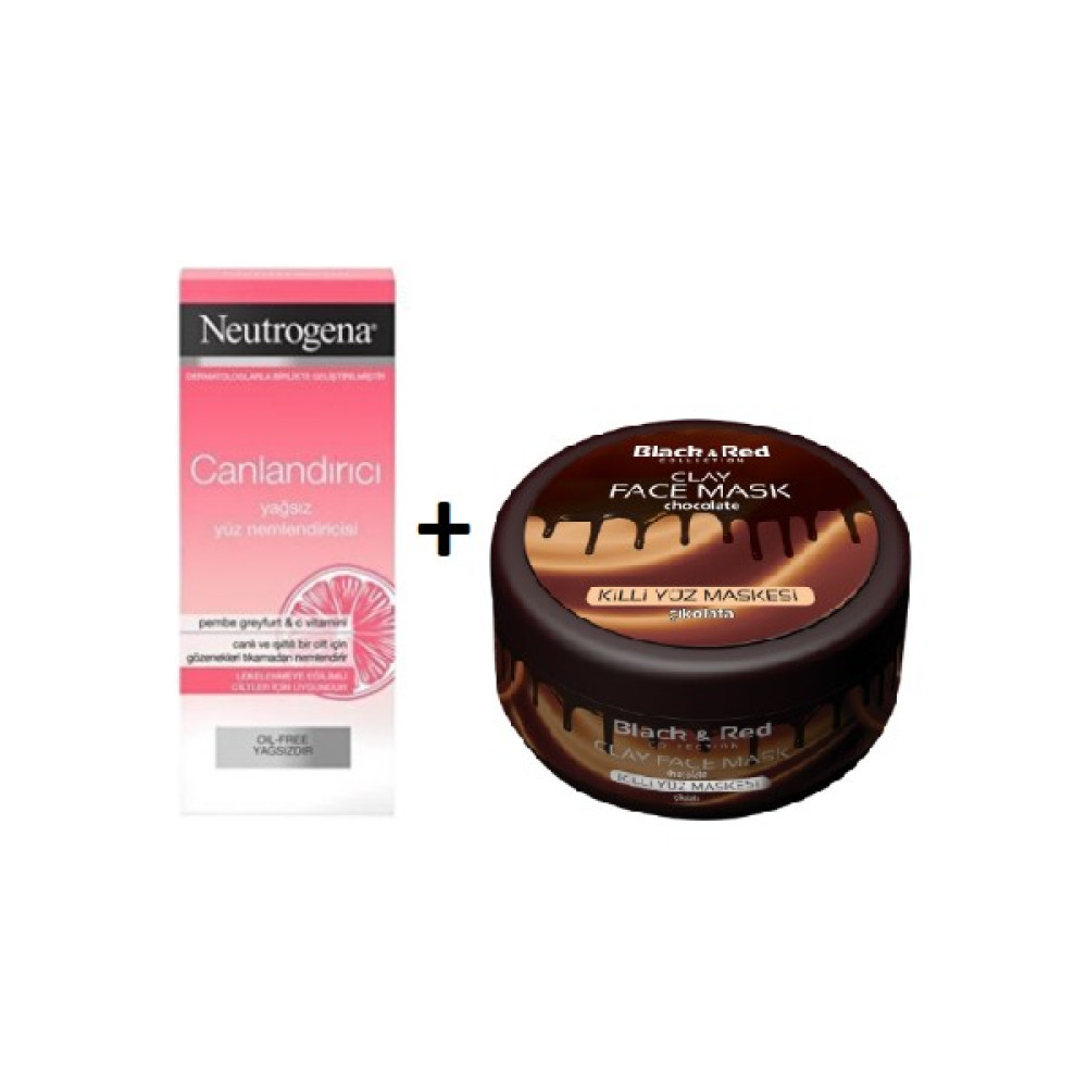 Neutrogena Canlandırıcı Yağsız Yüz Nemlendiricisi Pembe Greyfurt 50 Ml+ Black Red Killi Yüz Maskesi Çikolata 400 ml Bakım Seti Akne ve Sivilce Bakımı Fiyatı