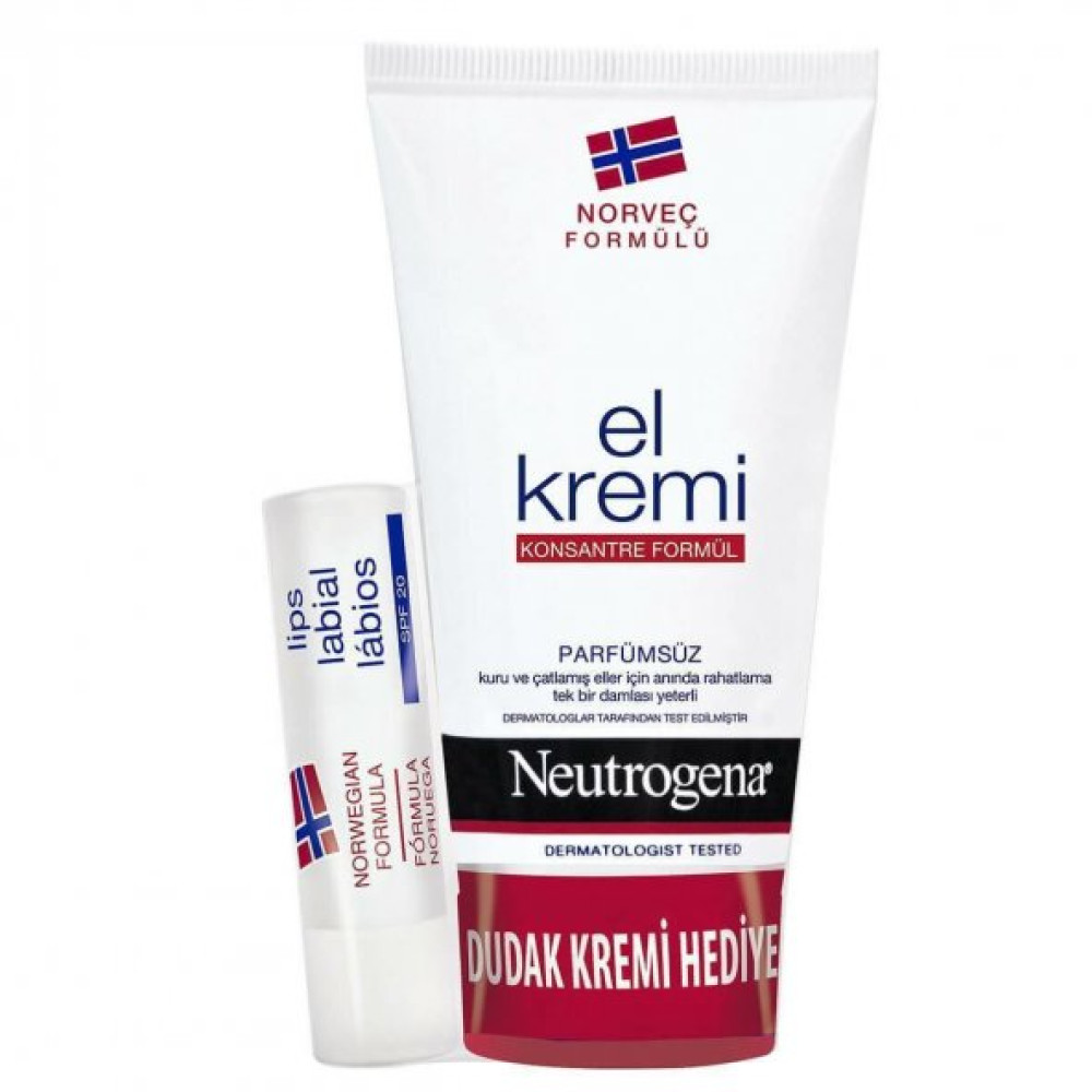 Neutrogena El Kremi + Dudak Nemlendirici Hediyeli Parfumsuz Vücut Losyonu ve Nemlendiricileri Fiyatı