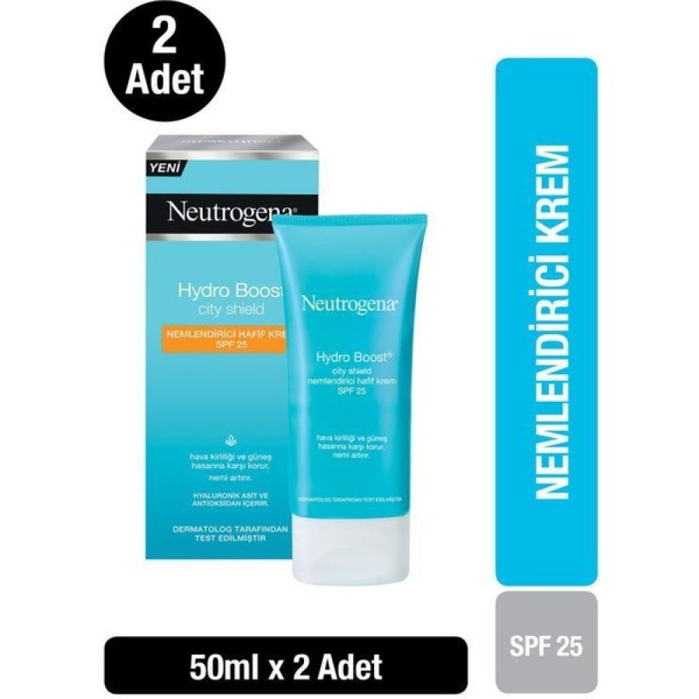 Neutrogena Hydro Boost City Shield Nemlendirici Hafif Krem Spf25 50 ml x2 Nemlendiriciler Fiyatı