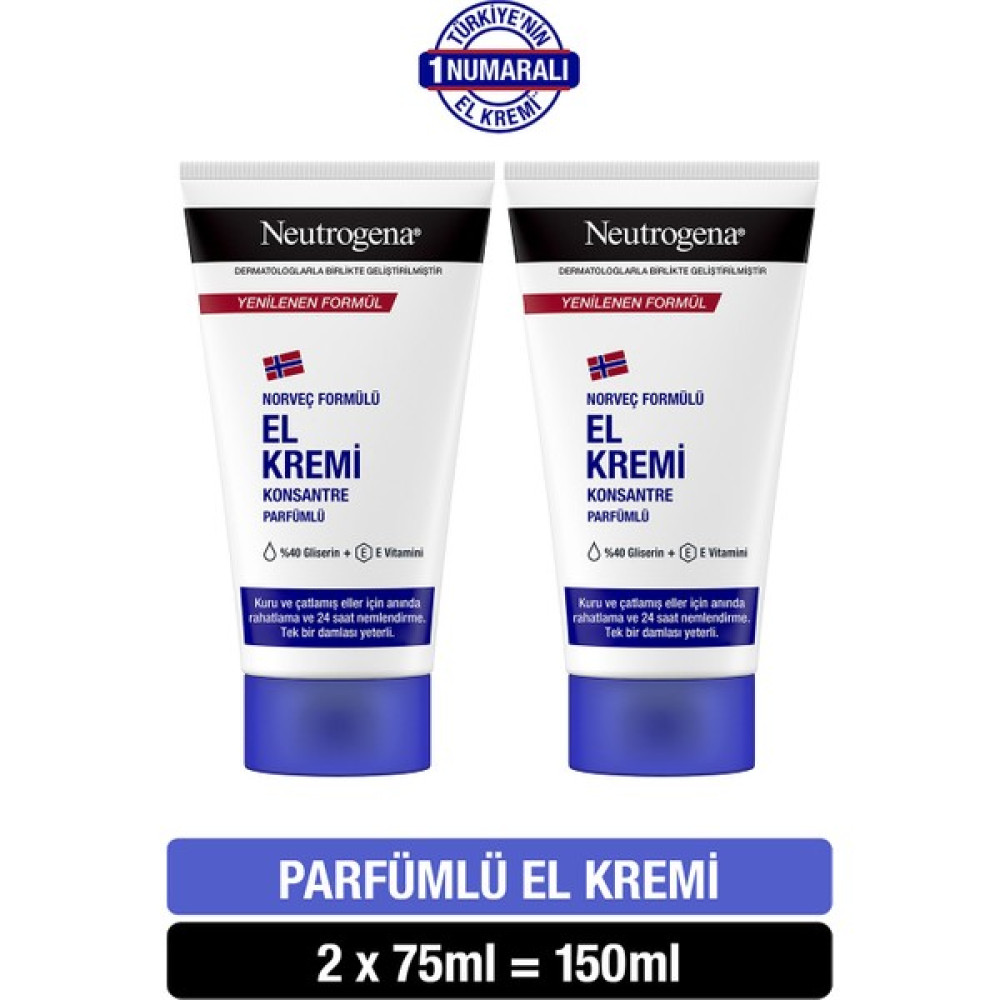 Neutrogena Norveç Formülü El Kremi Parfümlü 75 Ml X 2 Adet El Bakımı Fiyatı
