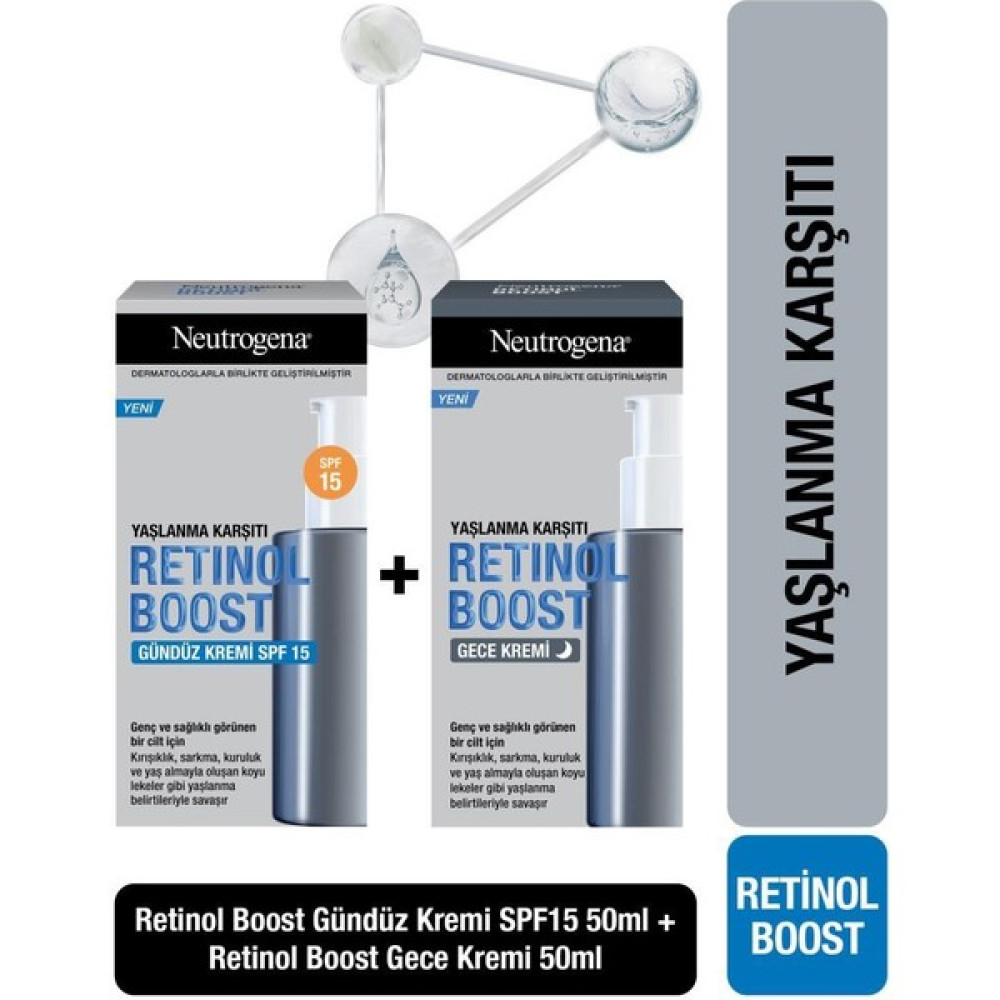 Neutrogena Retinol Boost Gündüz Kremi Antiaging 50 ml + Neutrogena Retinol Boost Gece Kremi Antiaging 50 ml Gece Kremleri Fiyatı