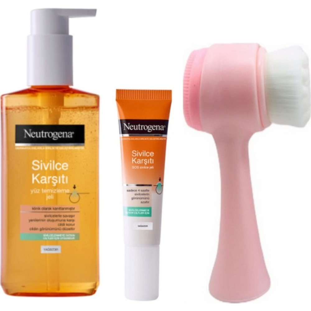 Neutrogena Sivilce Karşıtı Yüz Yıkama Jeli ve Sos Sivilce Jeli ve Yüz Temizleme Fırçası Pembe - Açık Mavi Cilt & Yüz Temizleme Cihazları Fiyatı