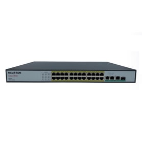 Neutron NT-PS24-320 24 Port Poe 3 port GB Uplink 1 Port GB SFP 250 Metre 320W Poe Switch Hub & Switch Fiyatı