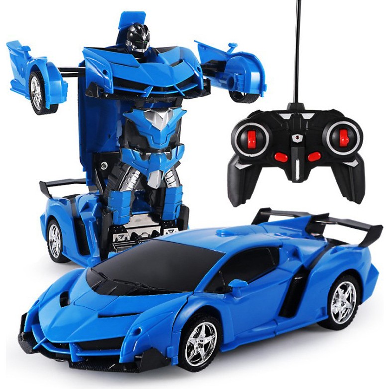 NeUygun Uzaktan Kumandalı Şarjlı Robota Dönüşen Araba Işıklı 1/18 Ölçek Transformers Robota Dönüşen Oyuncak Araba - Mavi Anne Bebek Oyuncak Fiyatı