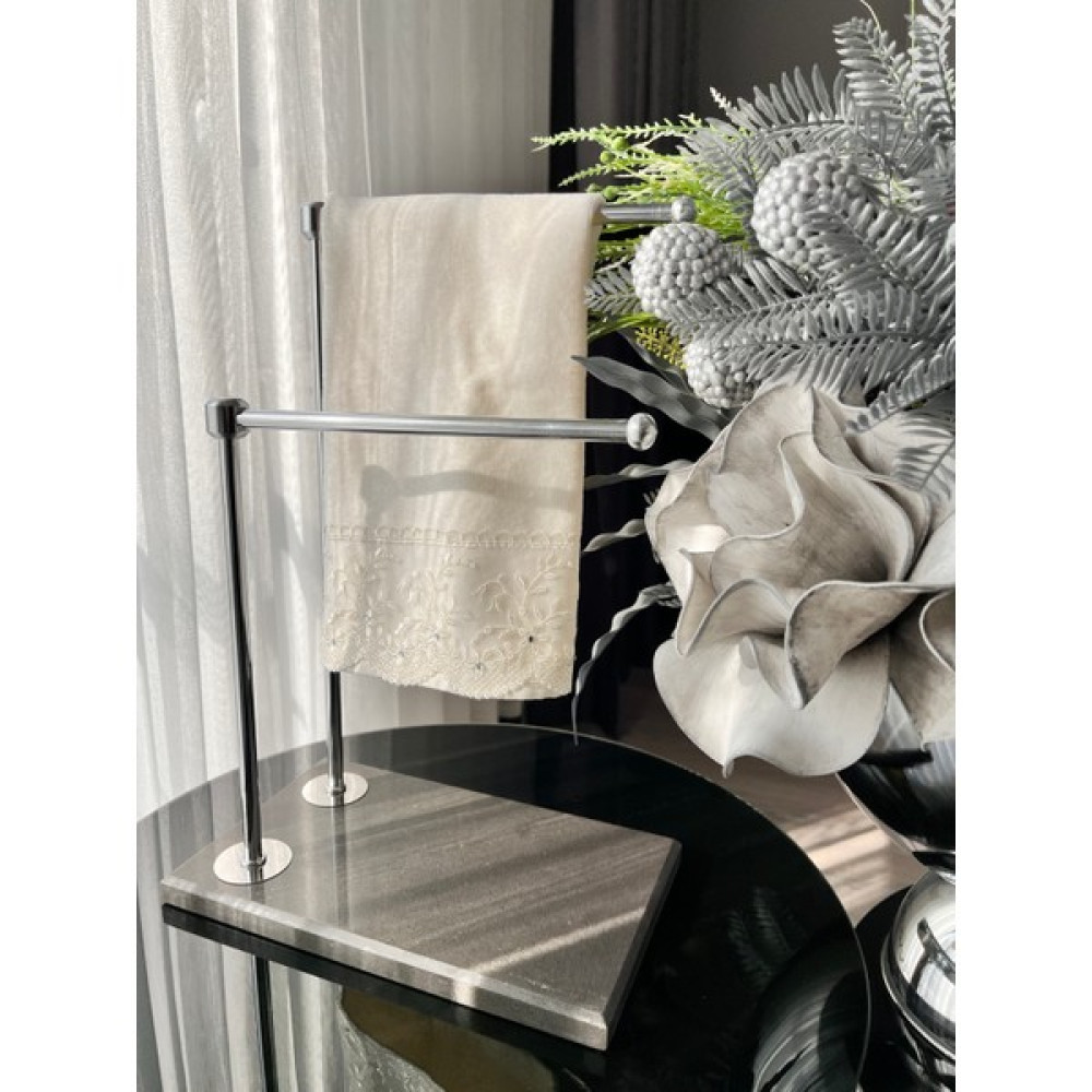 Neva Home Decoration Mermer Ayaklı Gümüş Metal Kağıt El Havluluk Havluluk Fiyatı