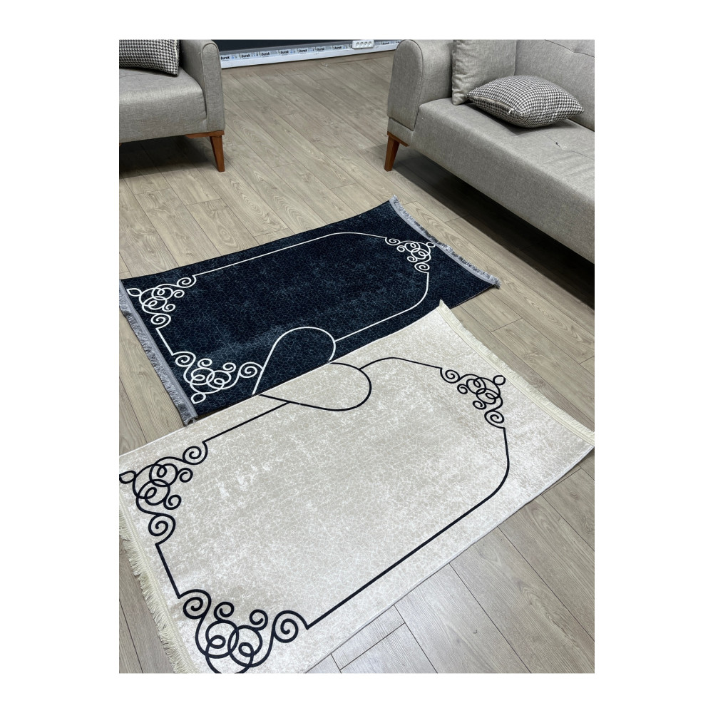 NEVA HOME Kalpli Çift Seccadesi Dijital Baskı Çeyizlik Seccade 80 x 130 Beden Seccade Fiyatı