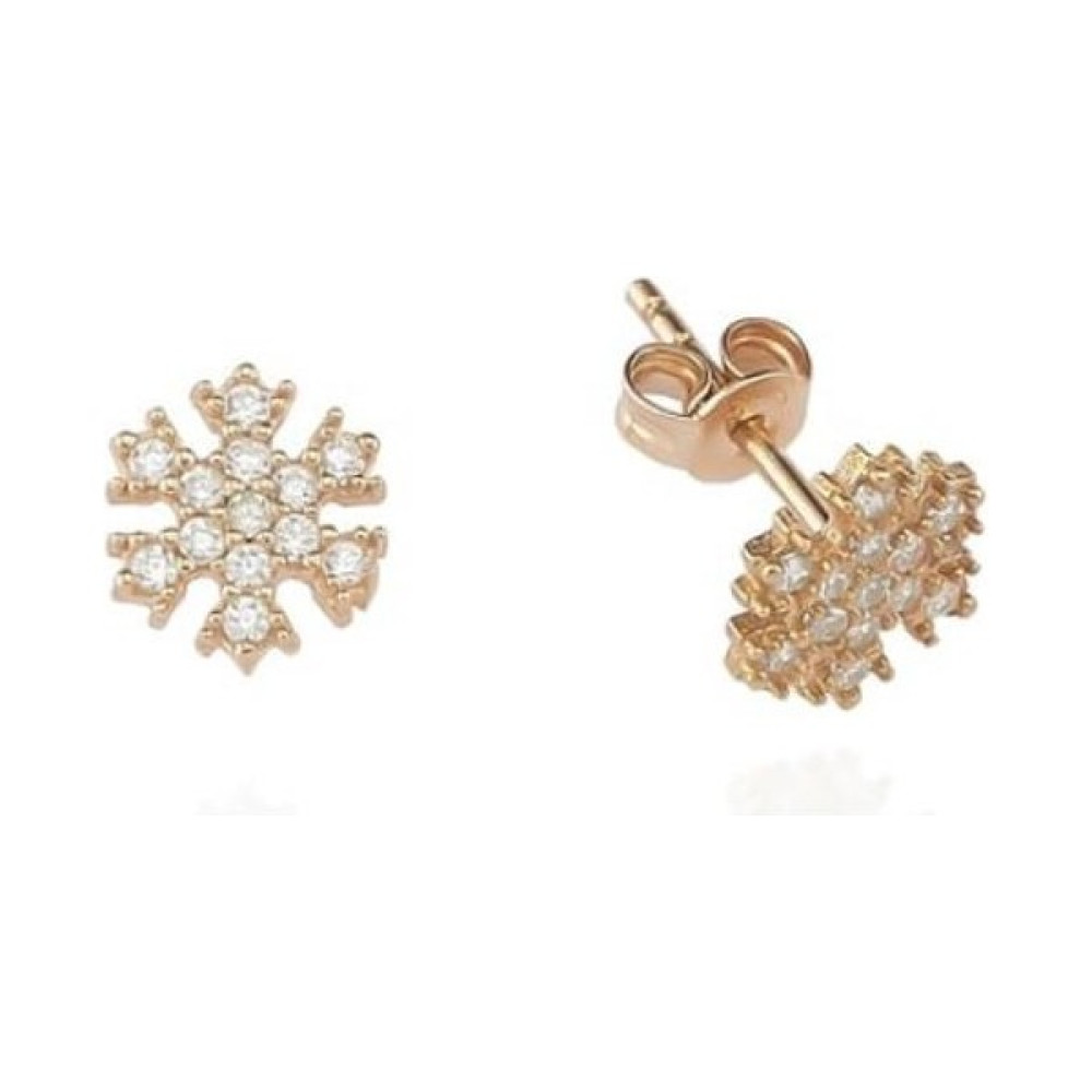 Neva Jewelry 925 Ayar Favori Beyaz Kar Tanesi Modelli Gümüş Küpe - Standart - Gold Gümüş Küpe Fiyatı