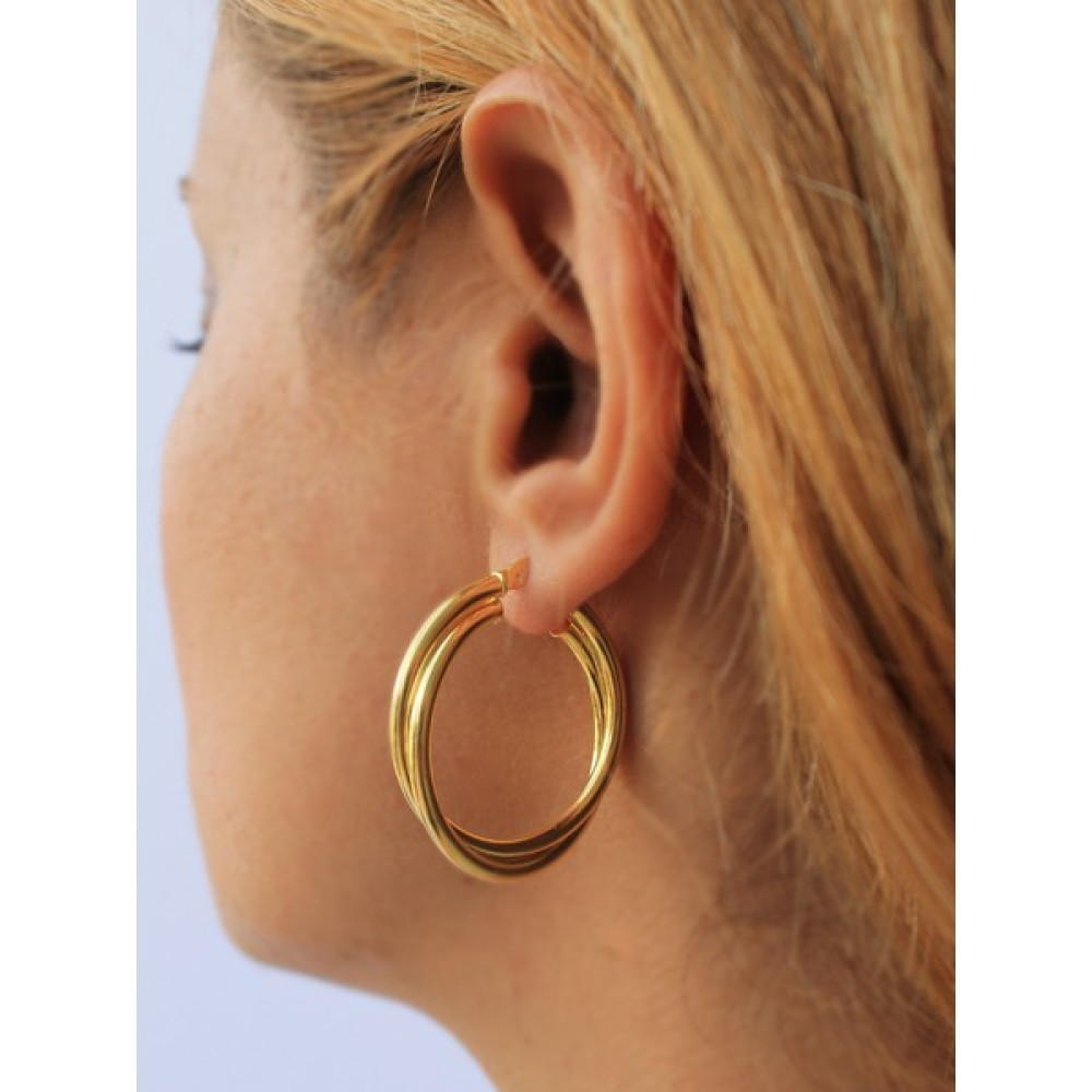 Neva Jewelry Ikilili Halka Küpe - Gold Gümüş Küpe Fiyatı