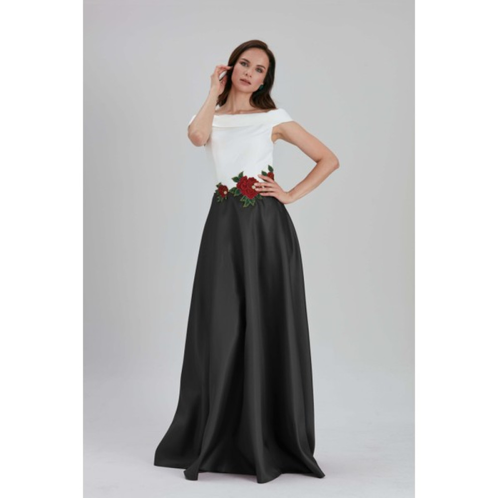 Neva Style Abiye Elbise Pelerinli Siyah Saten Bulava Abiye Elbise 4449S Elbise Fiyatı
