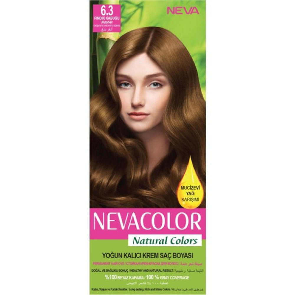 Nevacolor Natural Colors 6.3 Fındık Kabuğu - Kalıcı Krem Saç Boyası Seti Saç Boyası Fiyatı