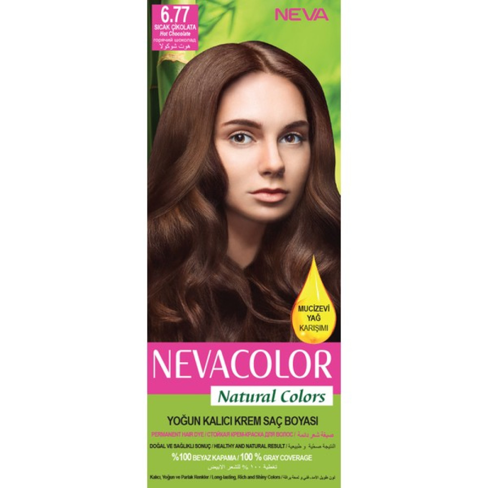 Nevacolor Natural Colors 6.77 Sıcak Çikolata - Kalıcı Krem Saç Boyası Seti Saç Boyası Fiyatı
