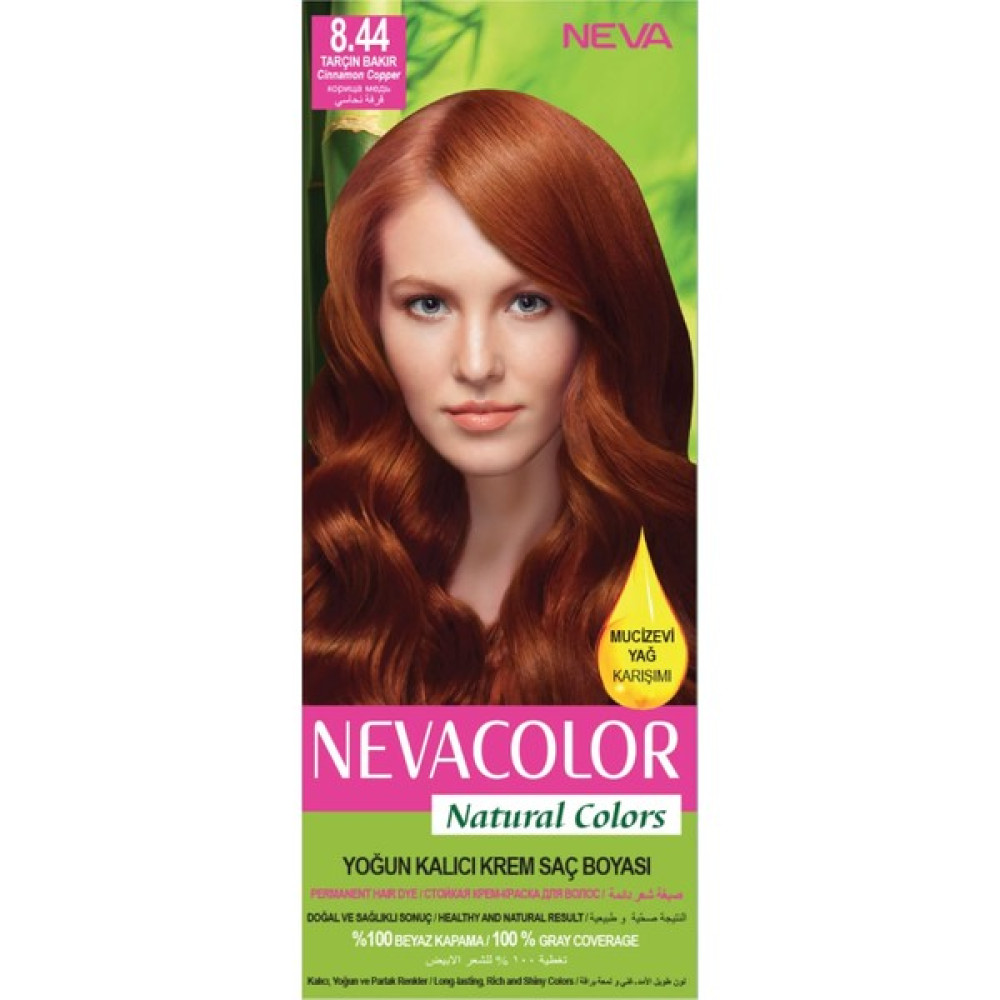 Nevacolor Natural Colors 8.44 Tarçın Bakır - Kalıcı Krem Saç Boyası Seti Saç Boyası Fiyatı