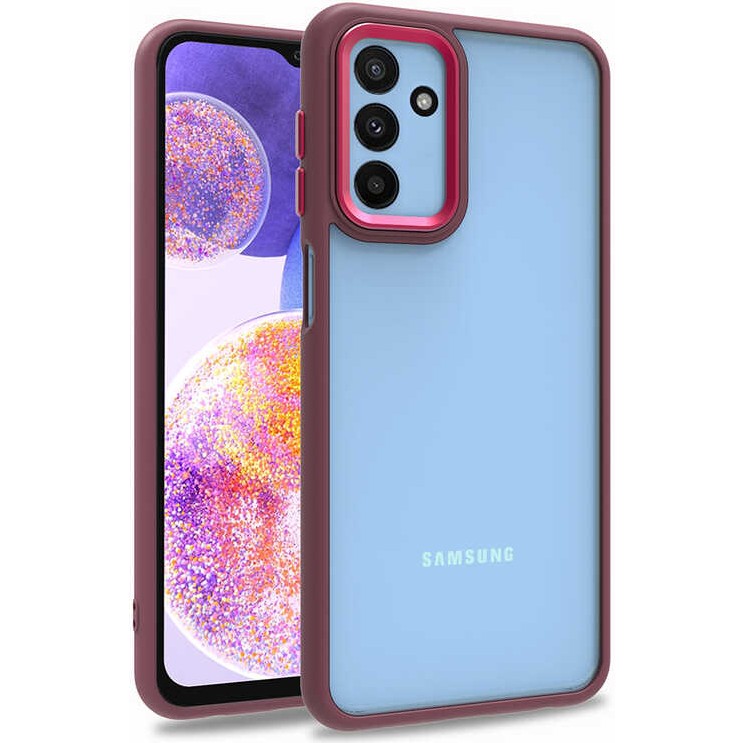 Nevarium Samsung Galaxy M13 Kılıf Arkası Şeffaf Renkli Kenar Flora Silikon - Mürdüm SSD / Solid State Drive Fiyatı