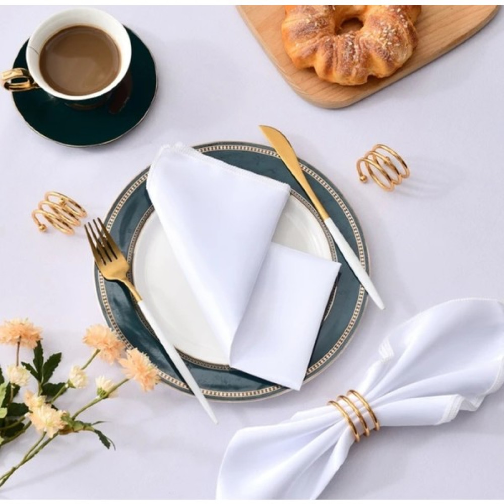 Nevateks Tekstil 100% Pamuklu Gabardin Mutfak Otel Servis Peçetesi 2 Adet 51 x 51 Cm. - 51 x 51 cm - Beyaz Amerikan Servis Fiyatı