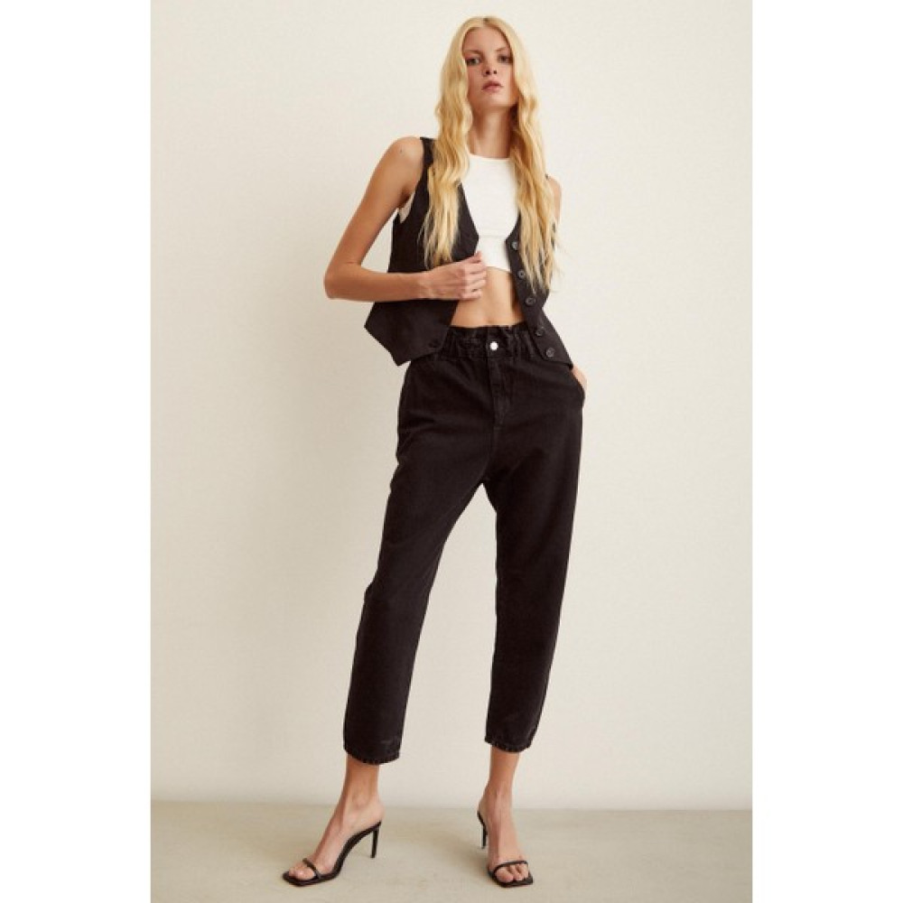Never More Beli Lastikli Mom Jean Bayan Jeans / Kot Pantolon Fiyatı