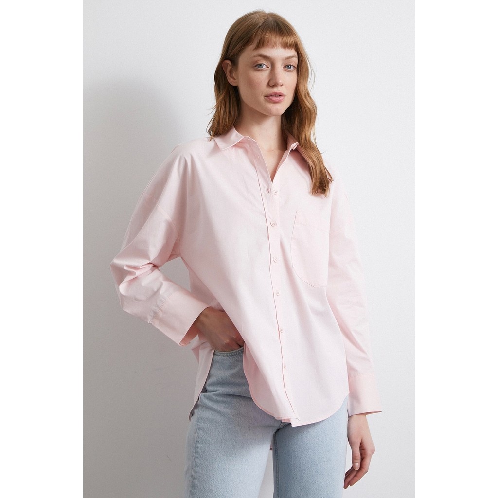 Never More Oversize Pamuklu Gömlek Pembe Giyim & İç Giyim Fiyatı