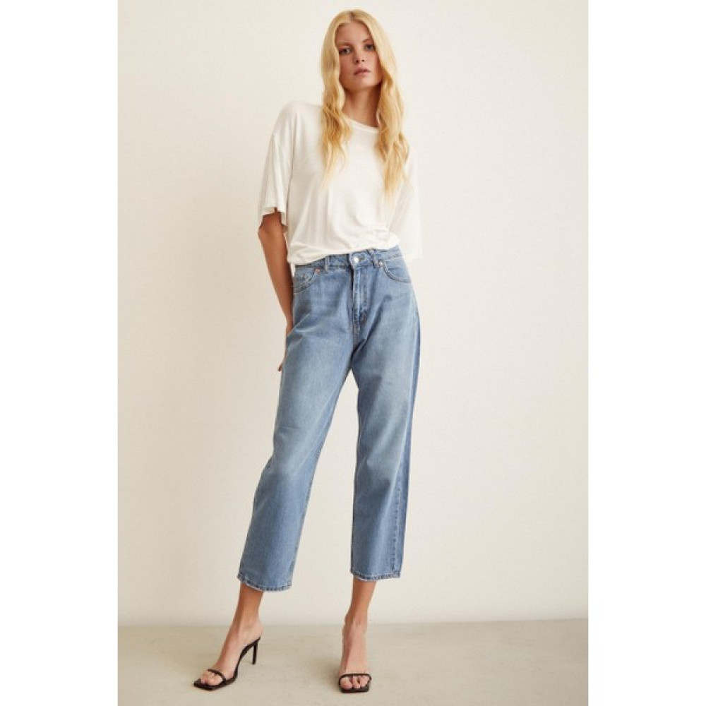 Never More Yüksel Bel Mom Fit Jean Bayan Jeans / Kot Pantolon Fiyatı