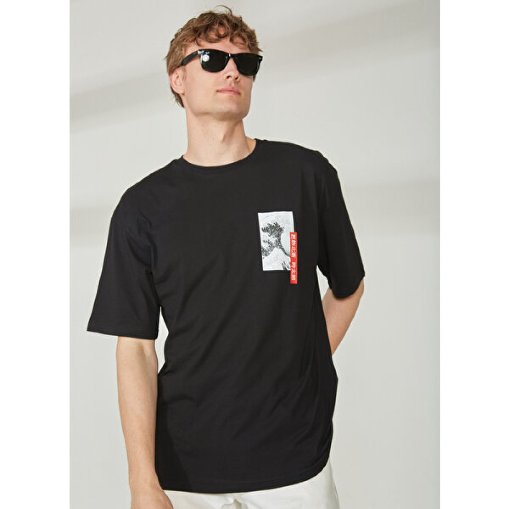 Never Say Never Bisiklet Yaka Düz Siyah Erkek T-Shirt BYL3063_BLACK T-Shırt Erkek T-shirt Fiyatı