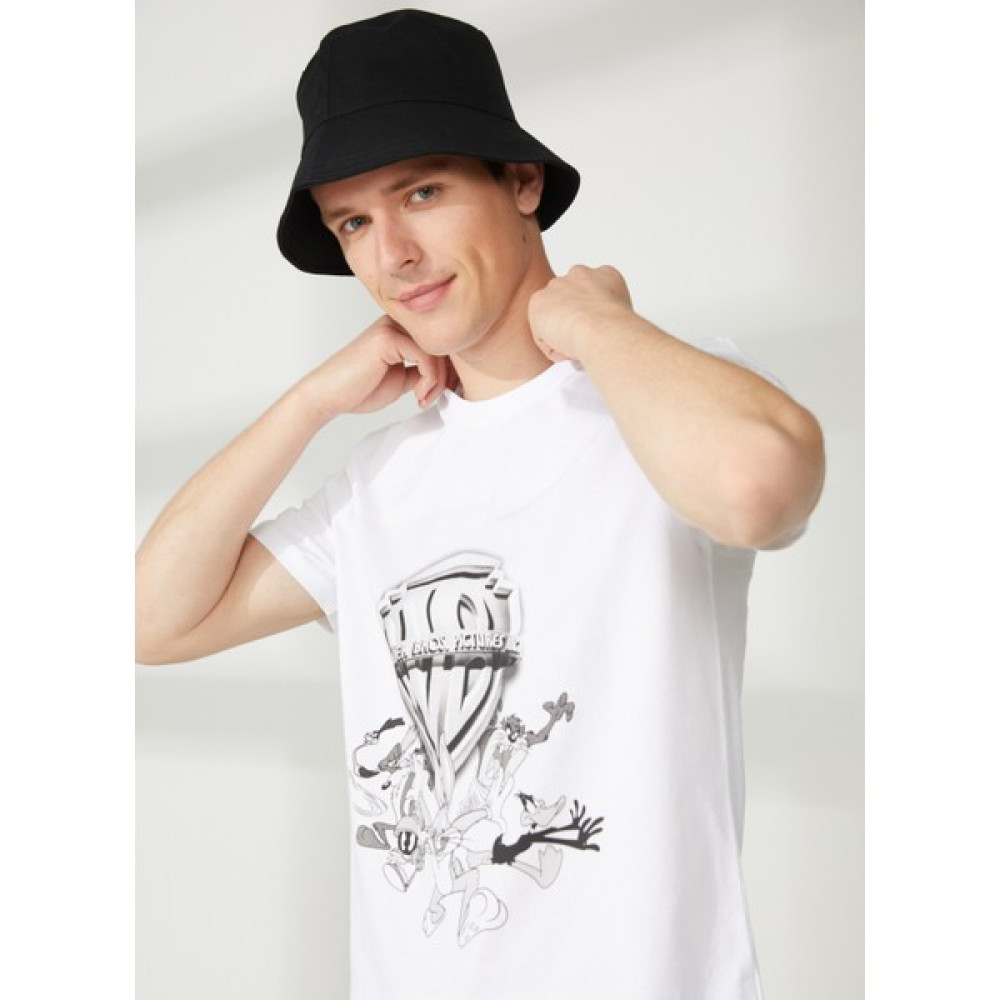 Never Say Never Looney Tunes Baskılı Beyaz Erkek T-Shirt BYL3105 Erkek T-shirt Fiyatı
