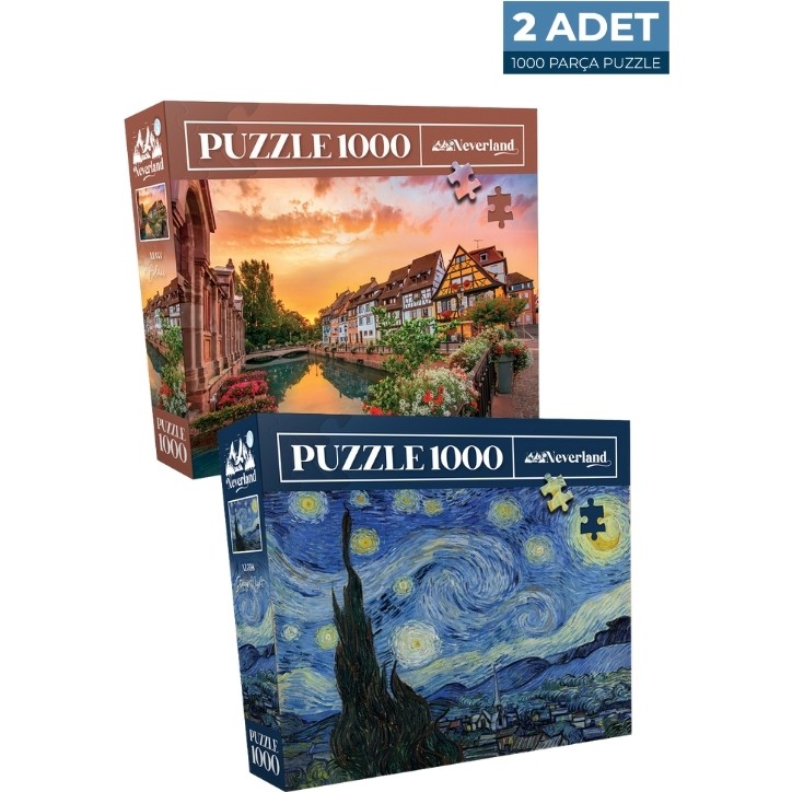 Neverland 1000 Parça Puzzle - Colmar ve Yıldızlı Gece (Starry Night) Zorluk Seviyesi Orta Anne Bebek Oyuncak Fiyatı