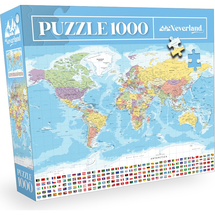 Neverland 1000 Parça Puzzle - World Map-I (Dünya Haritası-I) Anne Bebek Oyuncak Fiyatı