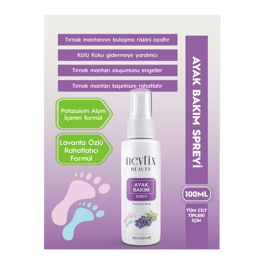 Nevfix Beauty Ayak Tırnak Mantarı Spreyi Lavanta Özlü 100 ML Tırnak Bakımı Fiyatı