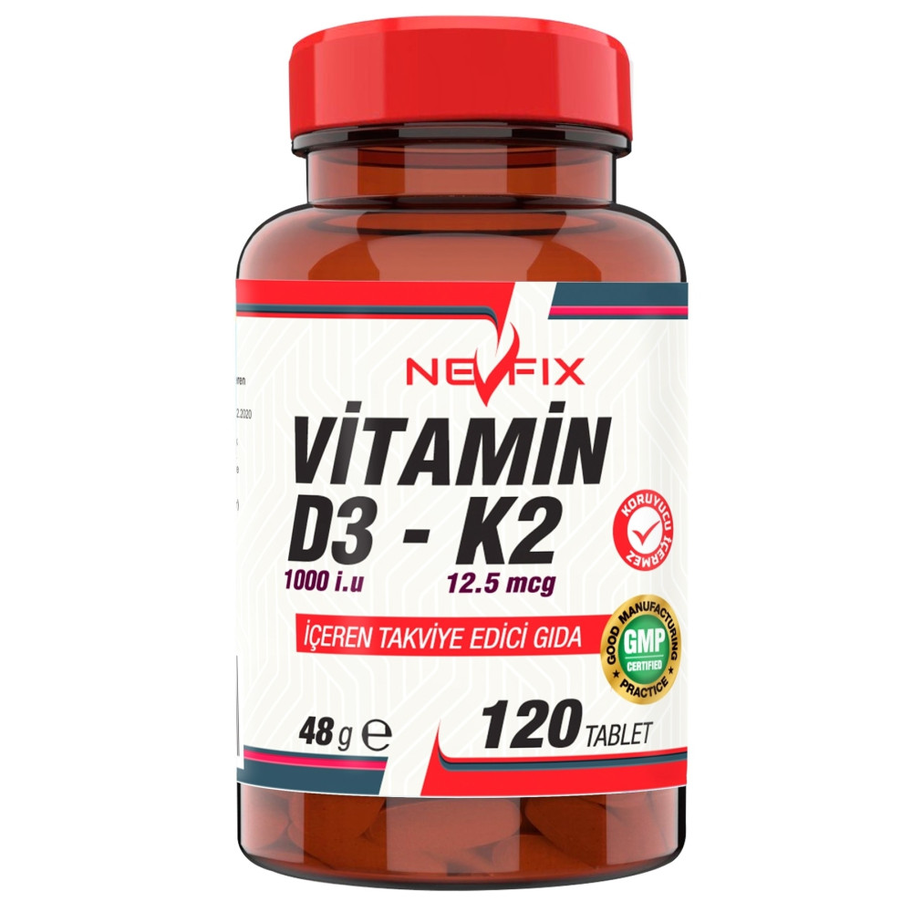 Nevfix Vitamin D3 1000 Iu Vitamin K2 12.5 Mcg 120 Tablet Sağlık / Diyet Fiyatı