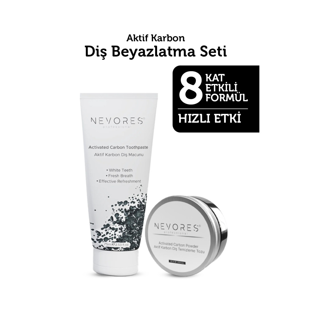 Nevores Aktif Karbon Diş Beyazlatma Seti. Diş Beyazlatıcılar Fiyatı