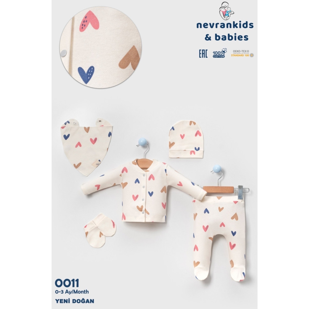 nevrankids Kız Bebek Yeni Doğan Organik Krem 5li Hastane Çıkış Seti 0-3 AY Beden Bebek Hastane Çıkışı Fiyatı