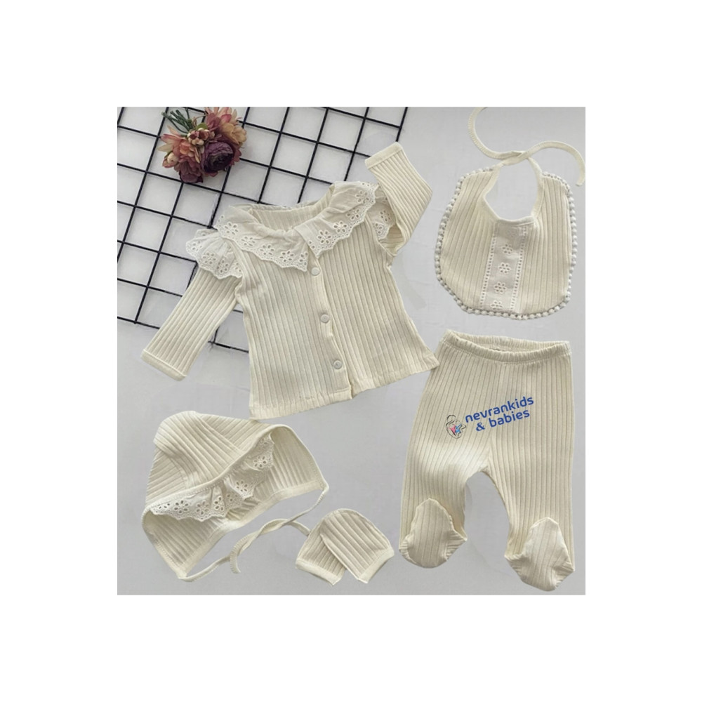 nevrankids Naturel Kumaş 5 Parça Hastane Çıkışı Seti 0-3 AY Beden Bebek Hastane Çıkışı Fiyatı