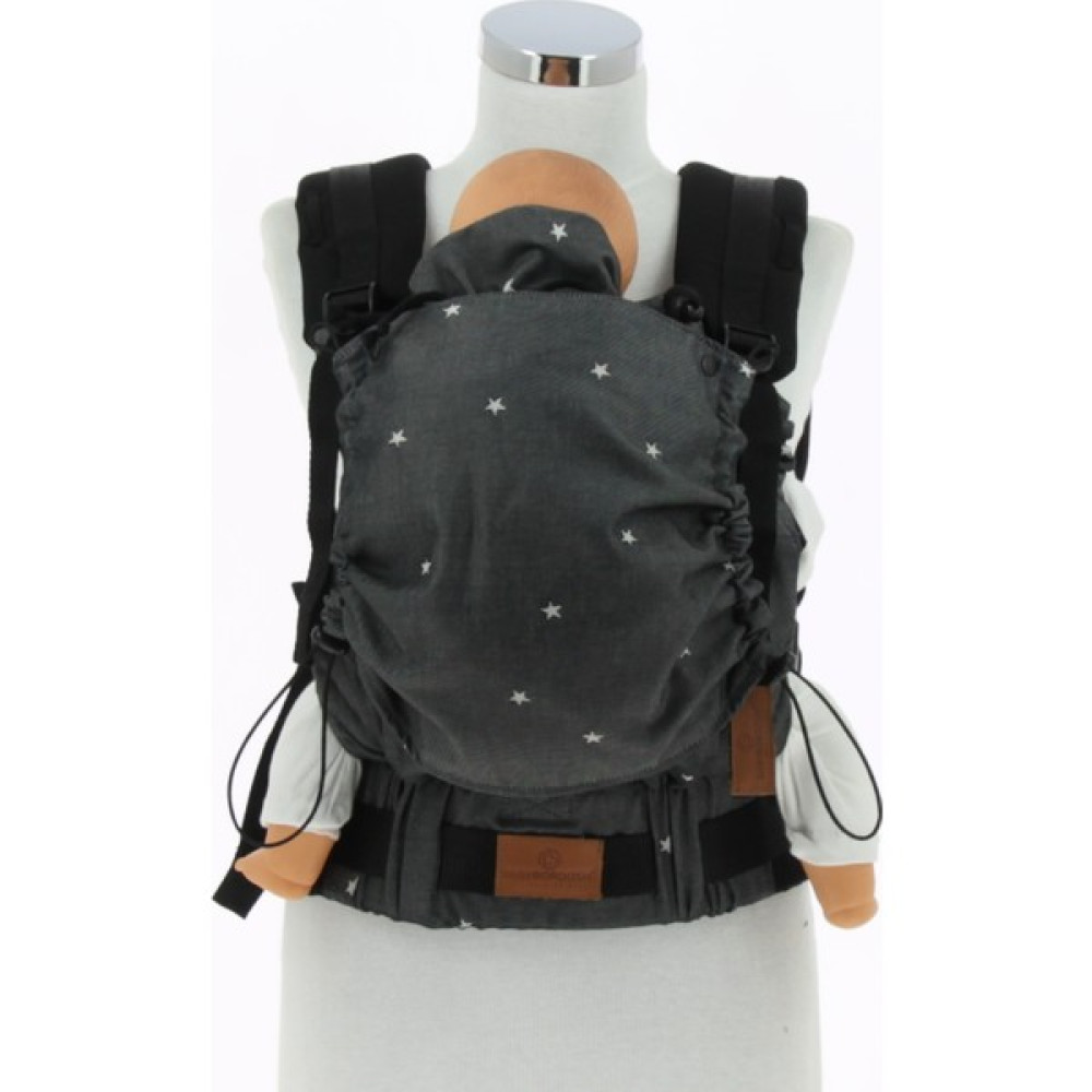 New Age Bebekle Büyüyen %100 Pamuklu Ergonomik Bebek Kanguru (0-4 Yaş) - STARS BLACK Bebek Arabası ve Pusetler Fiyatı