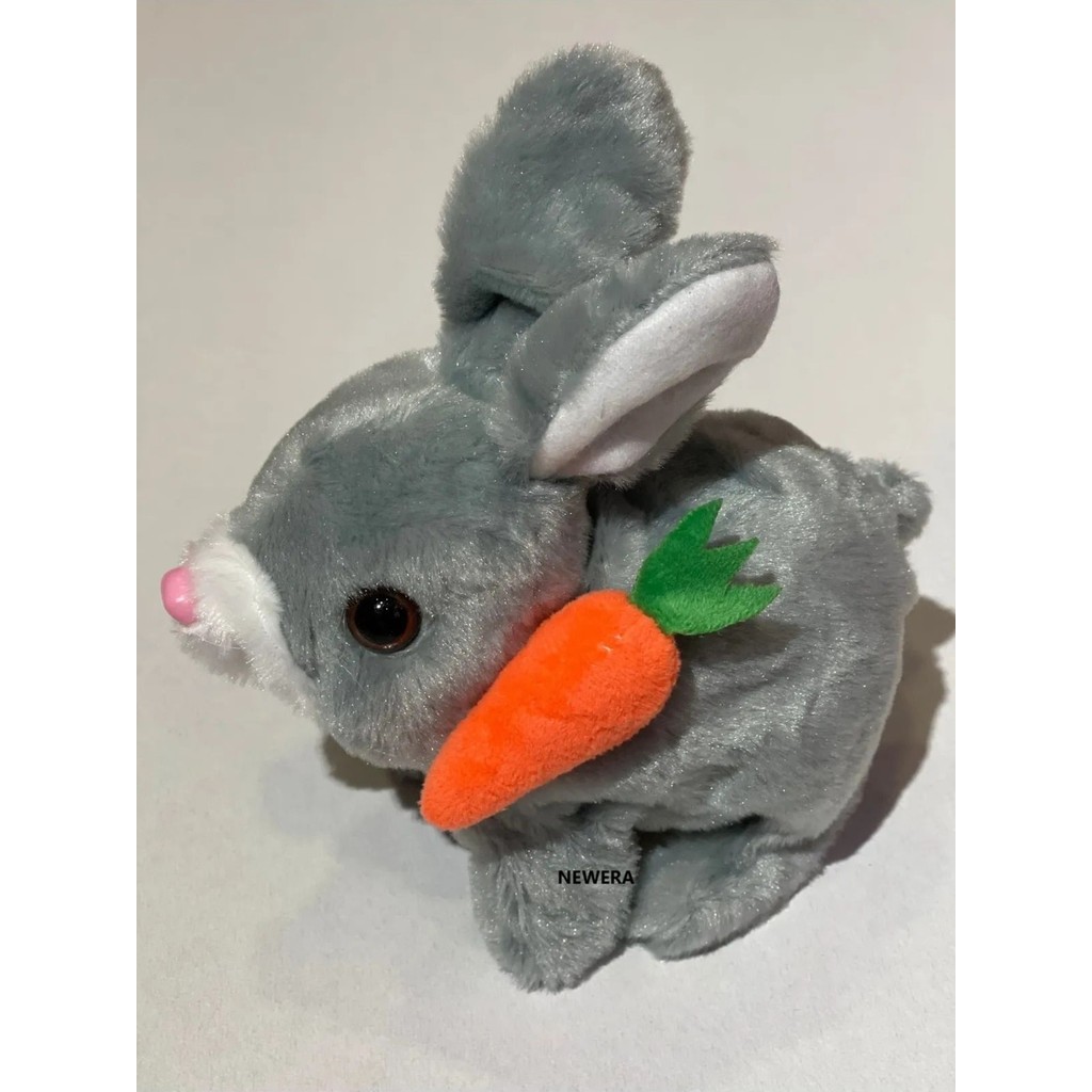 New Ay-Er Elektronik Pilli Sesli Zıplayan Hareketli Havuçlu Peluş Tavşan 18X17 cm Anne Bebek Oyuncak Fiyatı