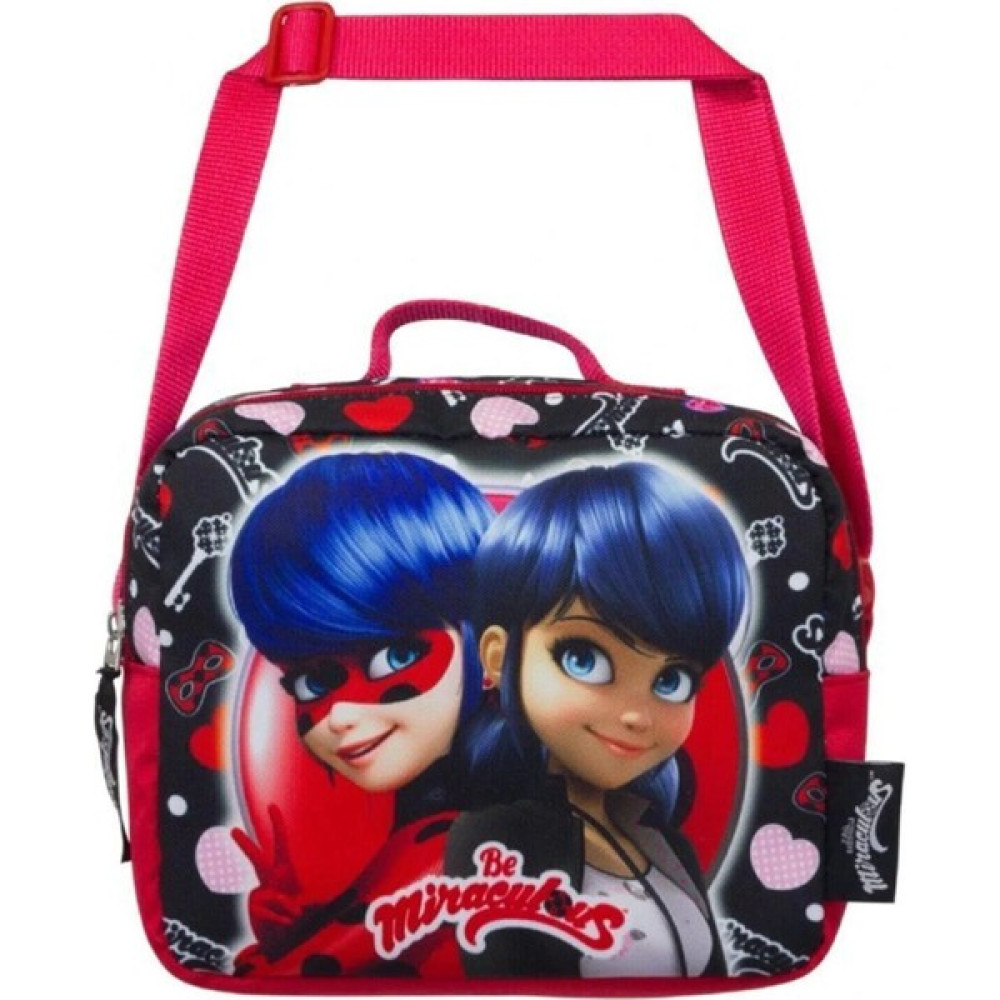 New Ay-Er Miraculous Lady Bug ve Marinette Baskılı Beslenme Çantası - Kırmızı - Siyah Beslenme Çantası Fiyatı