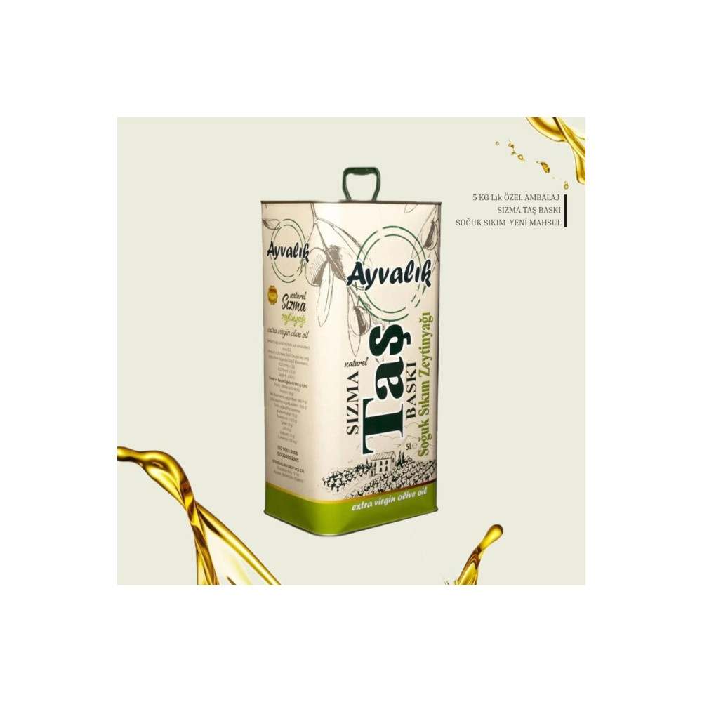 new ayvalık Natürel Sızma Soğuk Sıkım Zeytinyağı 5 Lt. Taş Baskı Sıvı Yağ ve Zeytinyağı Fiyatı