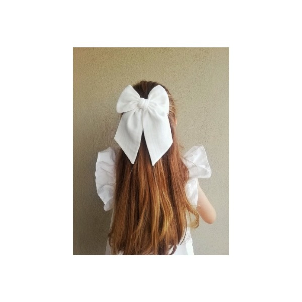 New Bows Bands Kız Çocuk Büyük Fırıldak Klips Saç Tokası Beyaz Müslin Toka, Taç & Saç Bandı Fiyatı
