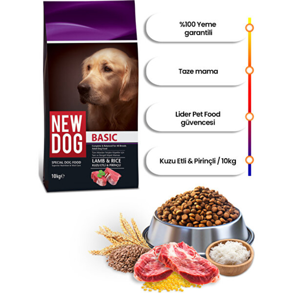 New Dog Kuzu Etli - Pirinçli Yetişkin Köpek Maması 10 kg Evcil Hayvan Ürünleri Fiyatı