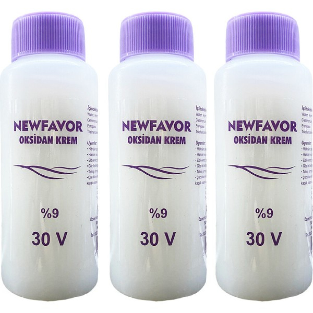 New Favor 3 Adet Oksidan Krem Saç Boya Sıvısı 9'luk 30 Volüme 60 ml Oto Boyaları Fiyatı