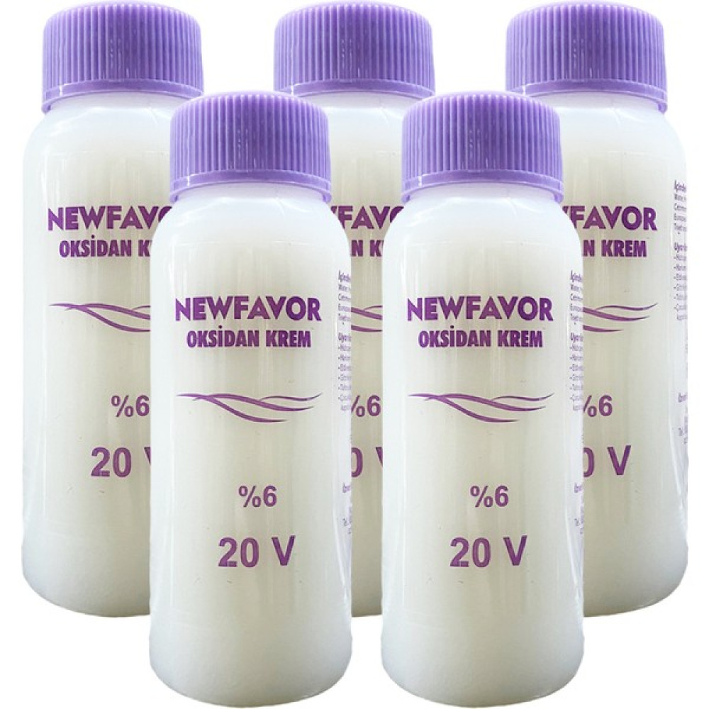 New Favor 5 Adet Oksidan Krem Saç Boya Sıvısı 6'lık 20 Volume 60 ml - 6'lı Oto Boyaları Fiyatı