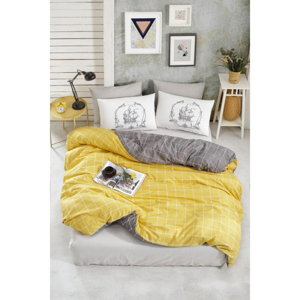 New Home Newhome Ranforce Çift Kişililik Uyku Seti Trendy Colors Sarı 1167-07 Yatak Seti / Uyku Seti Fiyatı