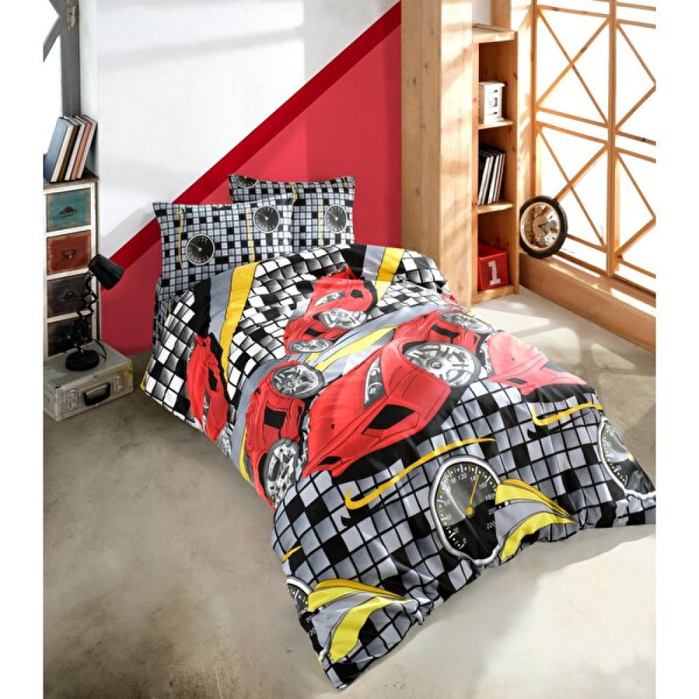 New Home Ranforce Speed Kırmızıi Tek Kişilik Nevresim Seti - 160 x 220 cm - Renkli Nevresim Takımı Fiyatı