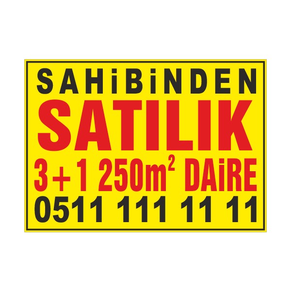 New Jargon Sahibinden Satılık 3+1 250m2 Daire Afişi 200 x 150 cm SSD / Solid State Drive Fiyatı